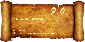 Palade Ormos névjegykártya